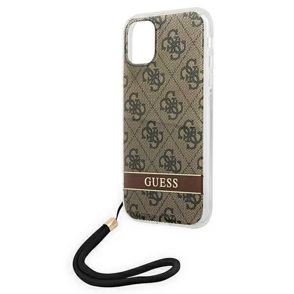 Guess GUOHCN61H4STW iPhone 11 brown/brown hardcase 4G Print Strap