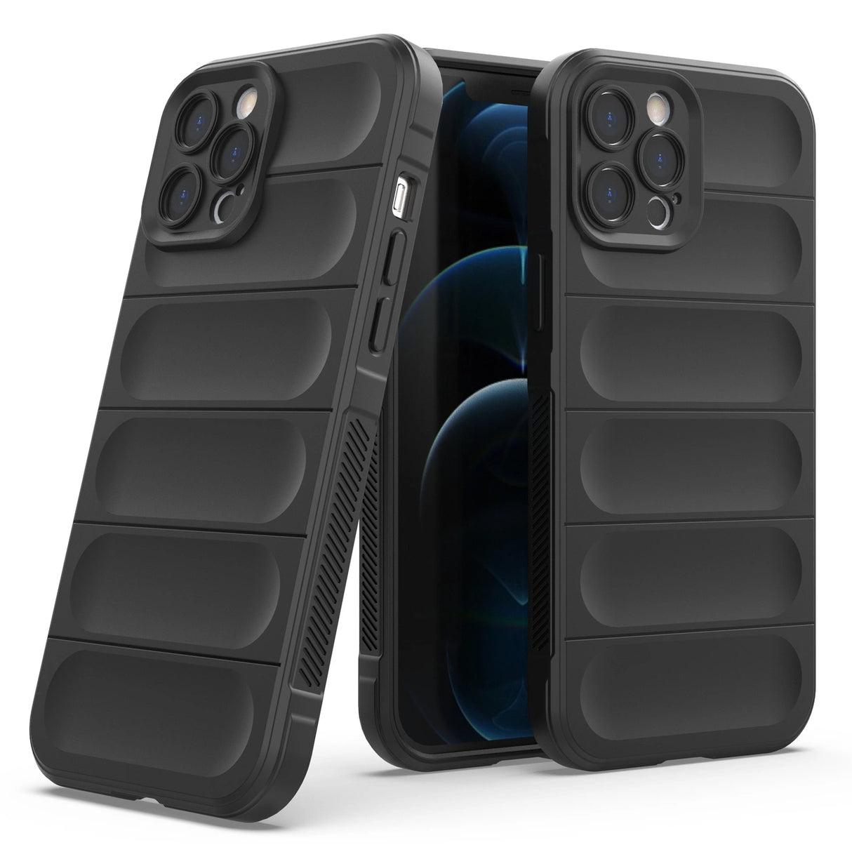 Magic Shield Case til iPhone 12 Pro Max fleksibelt pansret mørkblå cover