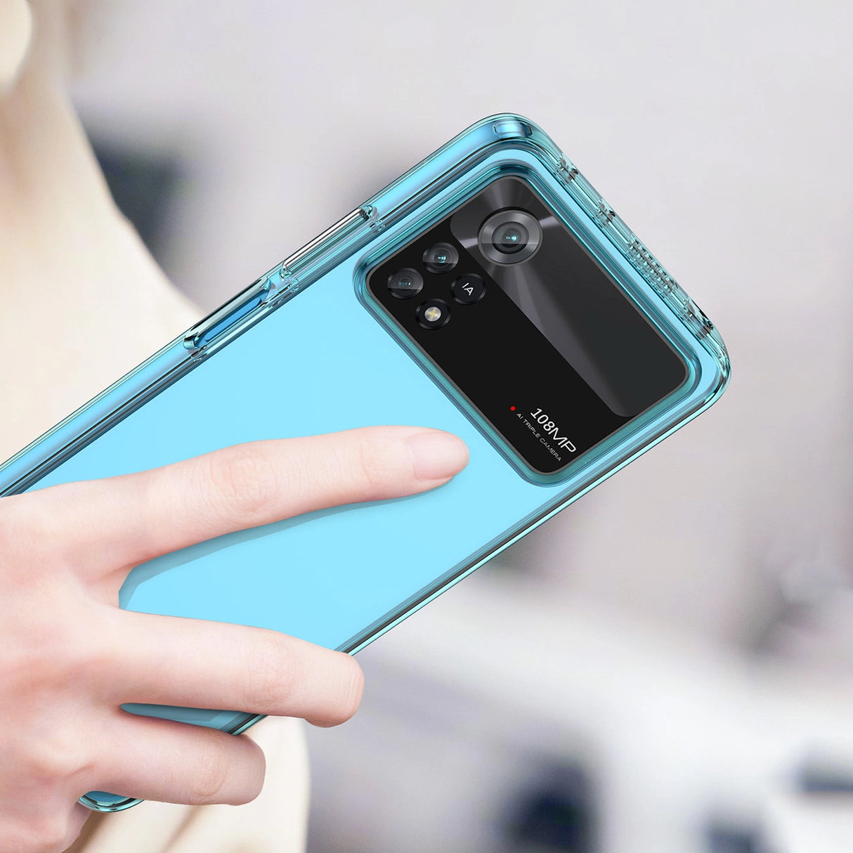 Outer Space Case til Xiaomi Poco X4 Pro 5G cover med en fleksibel ramme blå