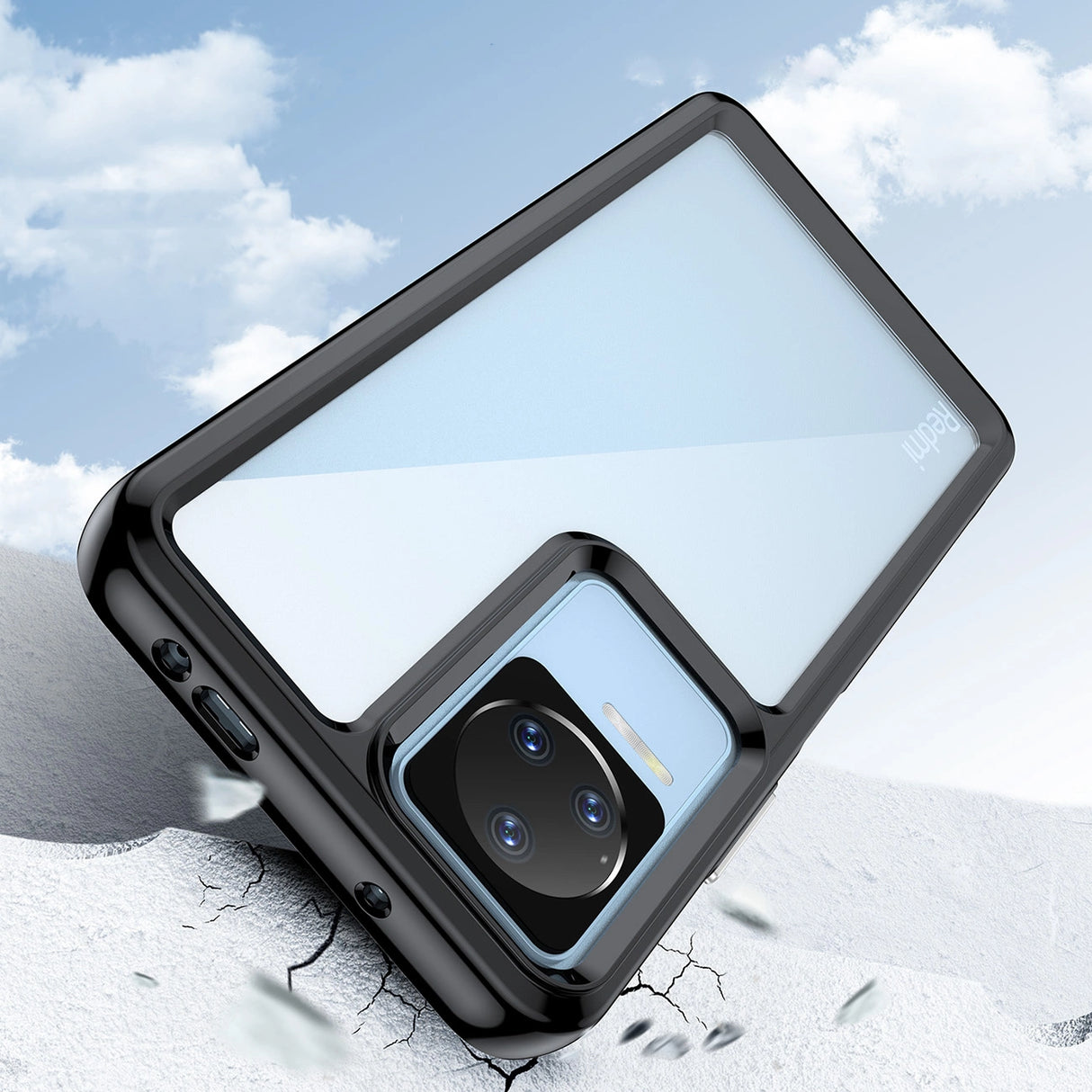 Outer Space Case til Xiaomi Poco F4 5G cover med en fleksibel ramme blå