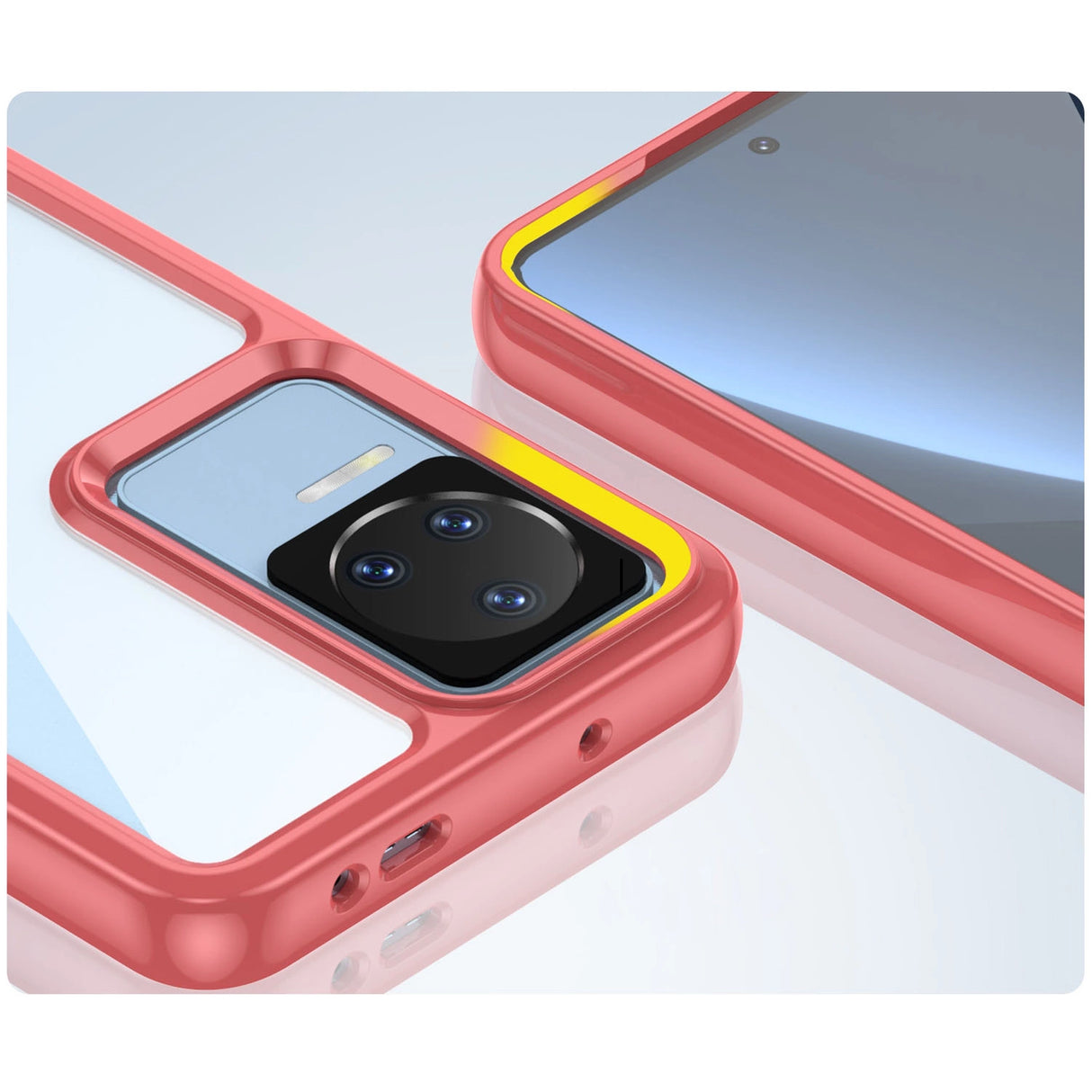 Outer Space Case Xiaomi Poco F4 5G cover med en fleksibel ramme rød