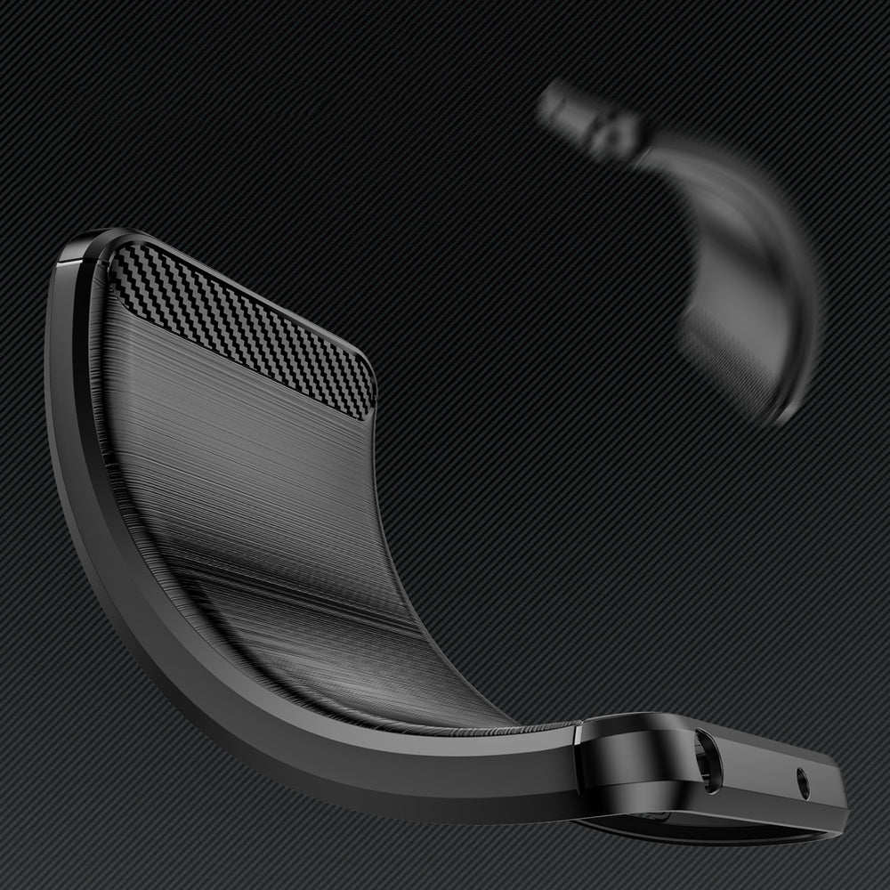 Carbon Case til Xiaomi Poco F4 5G fleksibelt silikone carbon cover sort