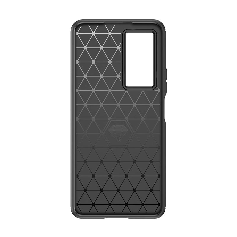 Carbon Case til Xiaomi Poco F4 5G fleksibelt silikone carbon cover sort