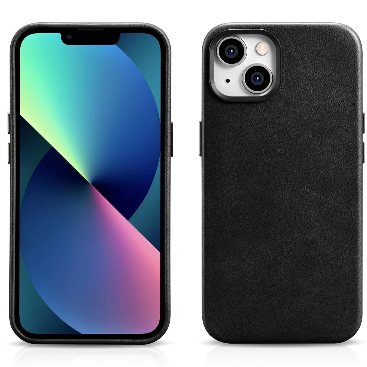 iCarer Oil Wax Premium Ledder Case iPhone 14 Magnetisk Ledder Case med MagSafe Black (WMI14220701-BK)