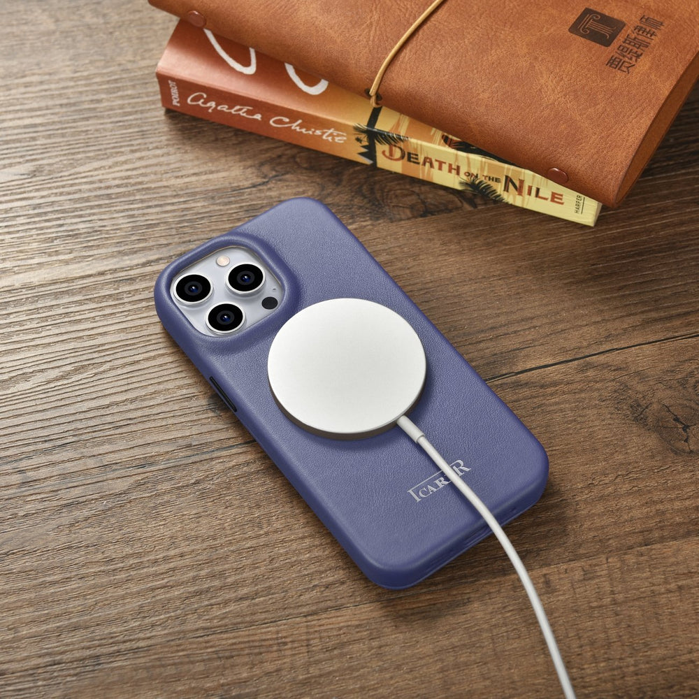 iCarer CE Premium læder Folio Case iPhone 14 Pro Magnetisk Flip læder Folio Case MagSafe Light Purple (WMI14220714-LP)