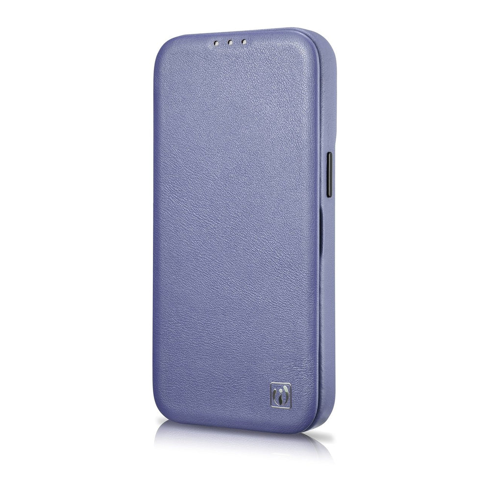 iCarer CE Premium læder Folio Case iPhone 14 Pro Magnetisk Flip læder Folio Case MagSafe Light Purple (WMI14220714-LP)