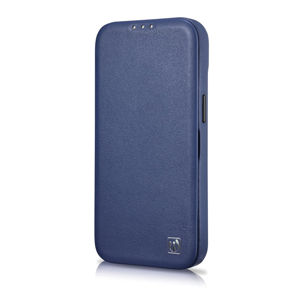 iCarer CE Premium læder Folio Case iPhone 14 Pro Magnetisk Flip læder Folio Case MagSafe Blue (WMI14220714-BU)