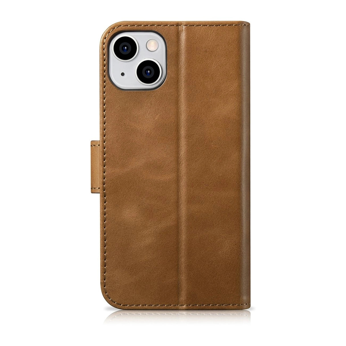 iCarer Oil Wax Wallet Case 2in1 iPhone 14 Leather Flip Cover Anti-RFID brun (WMI14220721-TN)