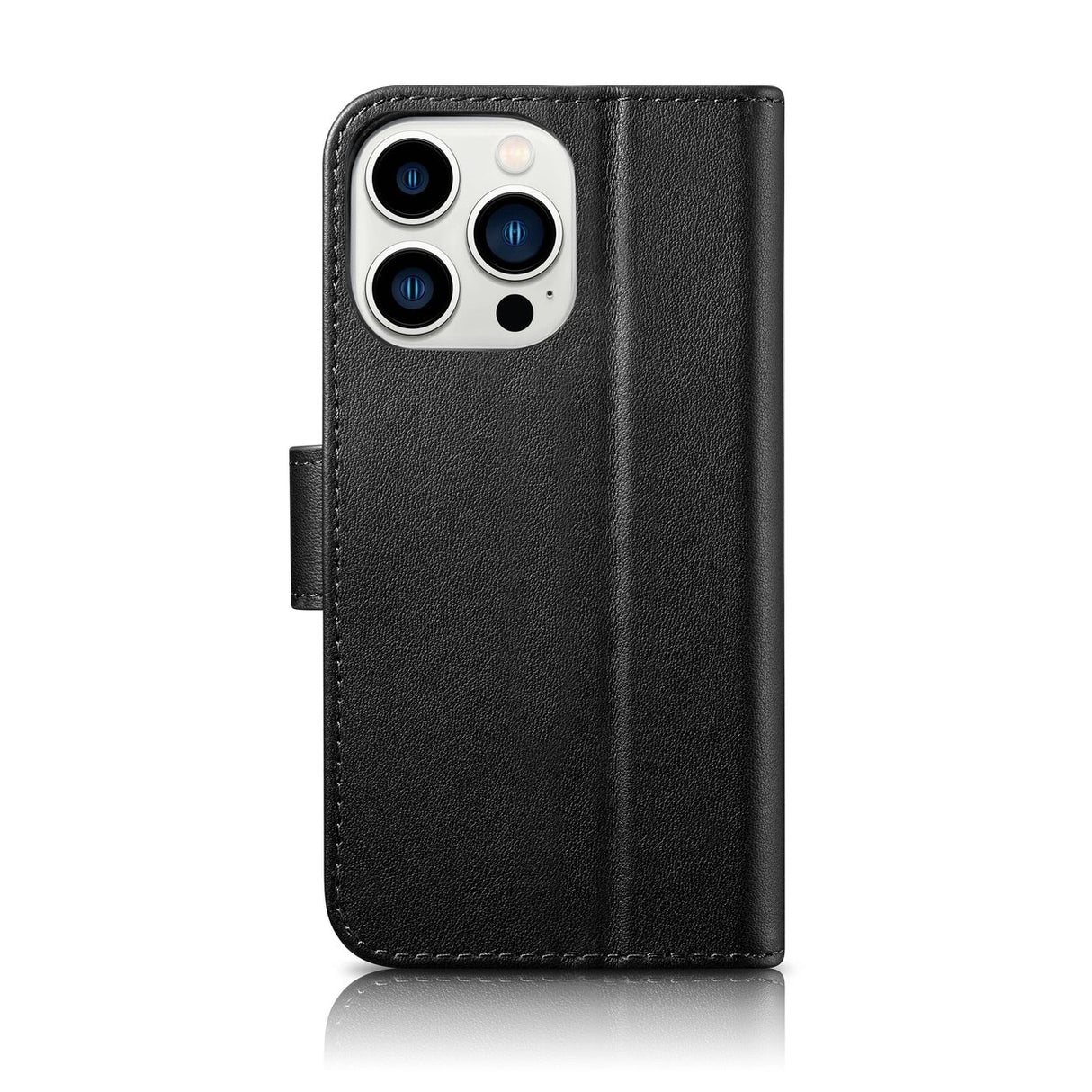 iCarer Wallet Case 2in1 Cover iPhone 14 Pro Læder Flip Cover Anti-RFID sort (WMI14220726-BK)