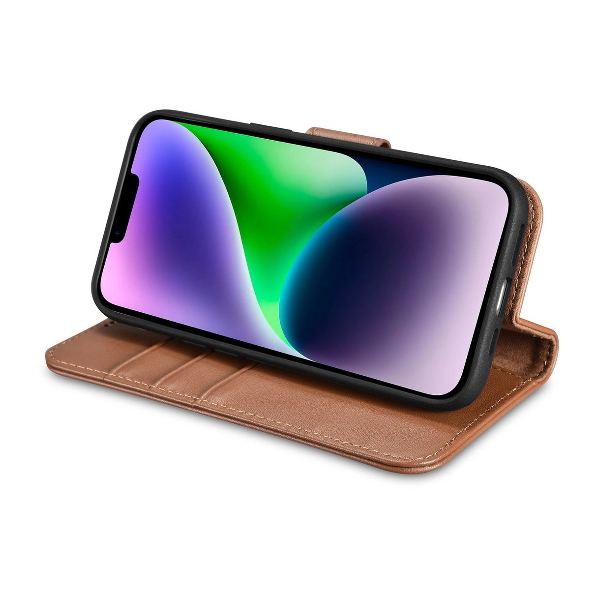 iCarer Wallet Case 2in1 Cover iPhone 14 Plus Anti-RFID Læder Flip Case Brunt (WMI14220727-BN)