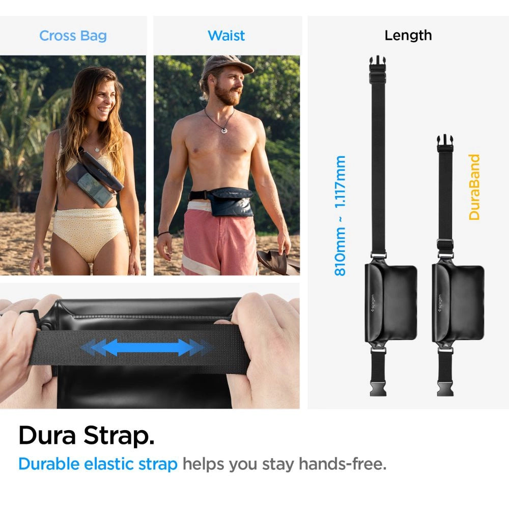 Spigen Aqua Shield A620 Vandtæt hoftepose IPX8 - sort 2 stk.