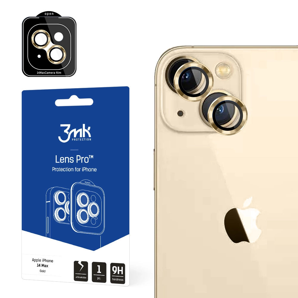 Kameraglas til iPhone 14 Plus 9H til 3mk Lens Protection Pro-serie objektiv - guld