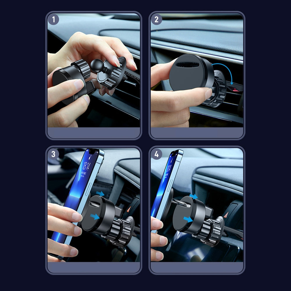 Joyroom kit multifunktionel magnetisk bilholder ring telefon støtte sort (JR-ZS294)