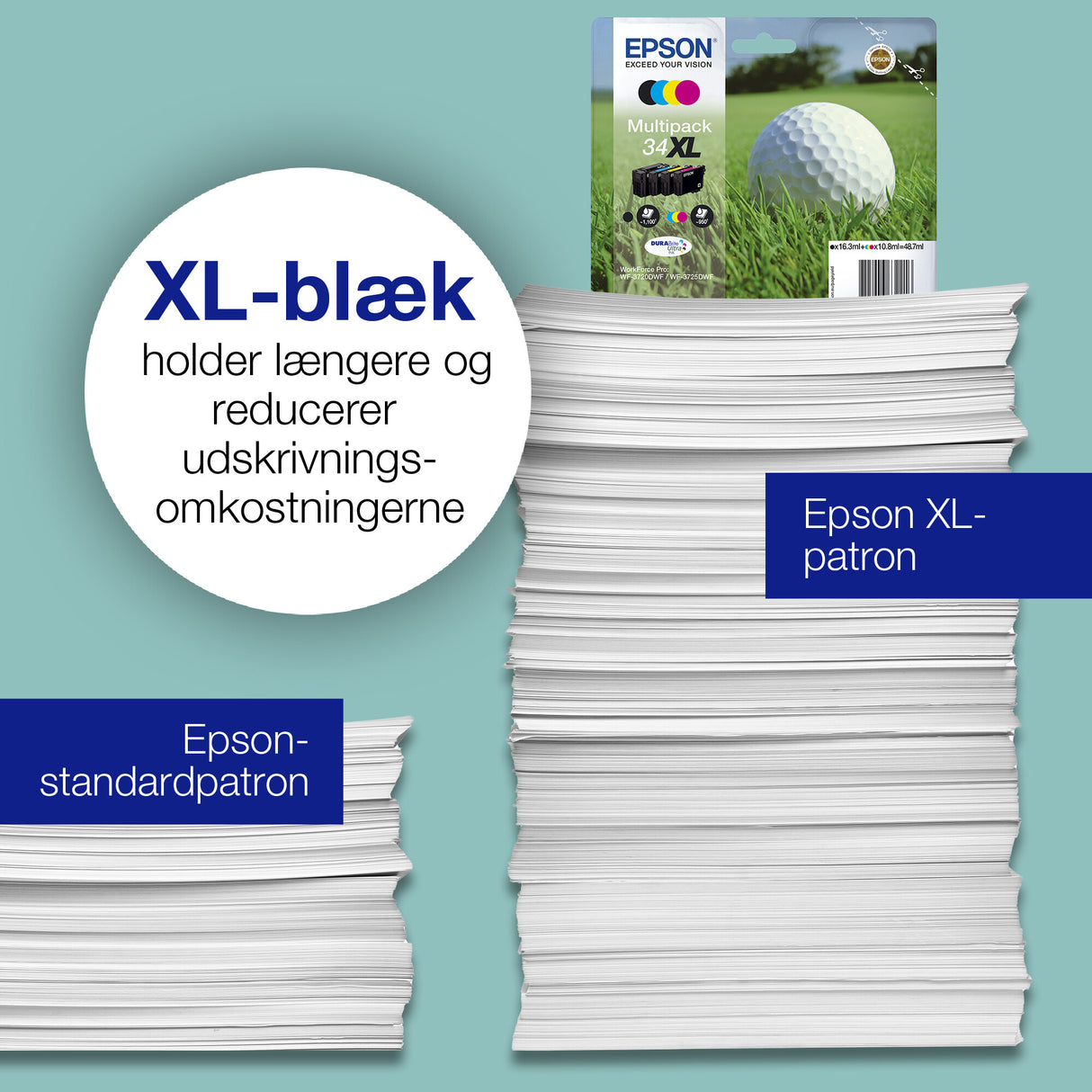 Epson Golf ball 34XL golfbold DURABrite Ultra enkeltpakke sort blæk