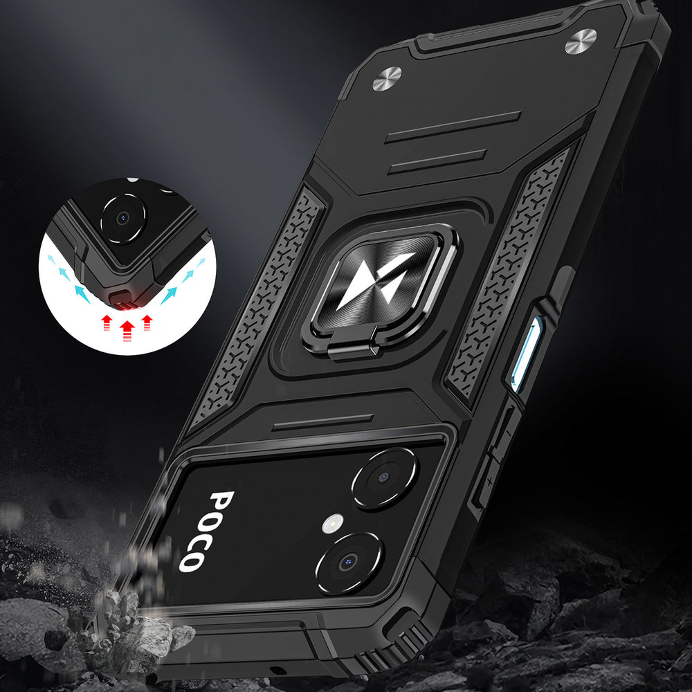 Wozinsky Ring Armor case til Samsung Galaxy A03 pansret cover magnetisk holder ring sort