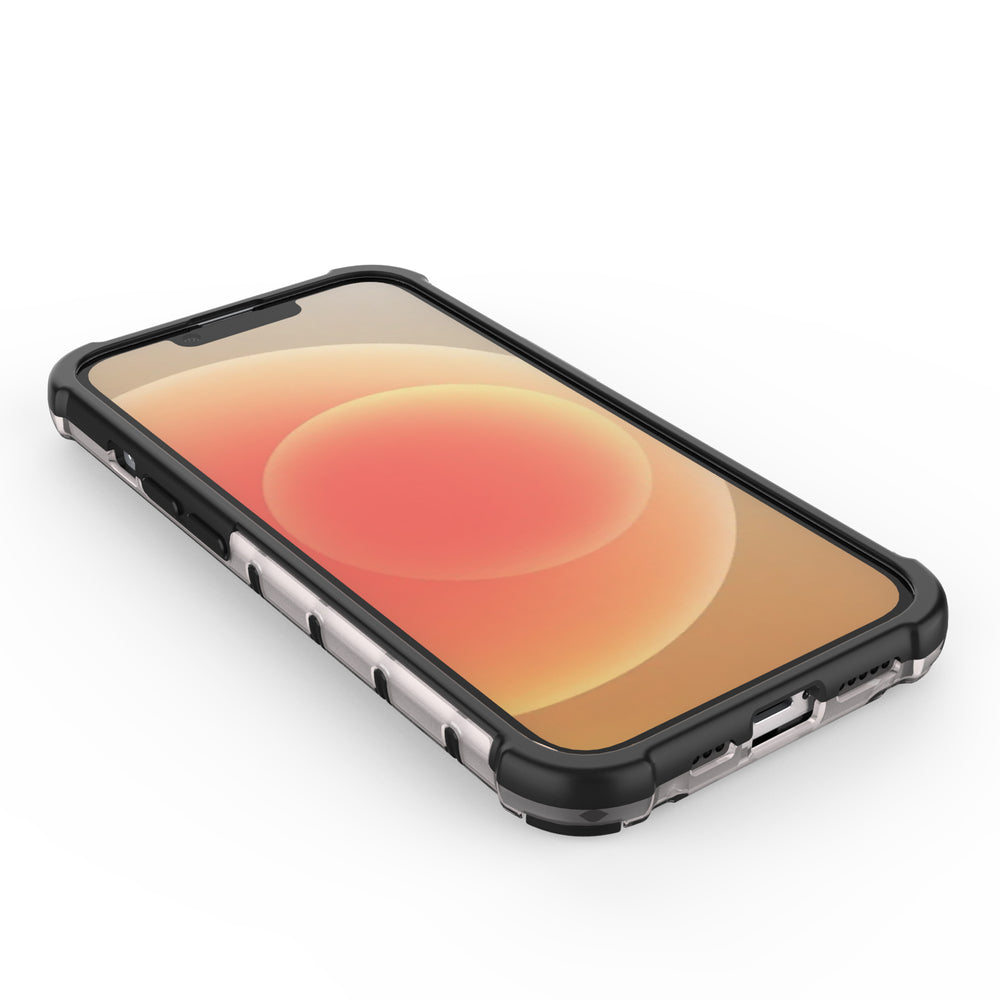 Honeycomb case til iPhone 14 pansret hybrid cover sort