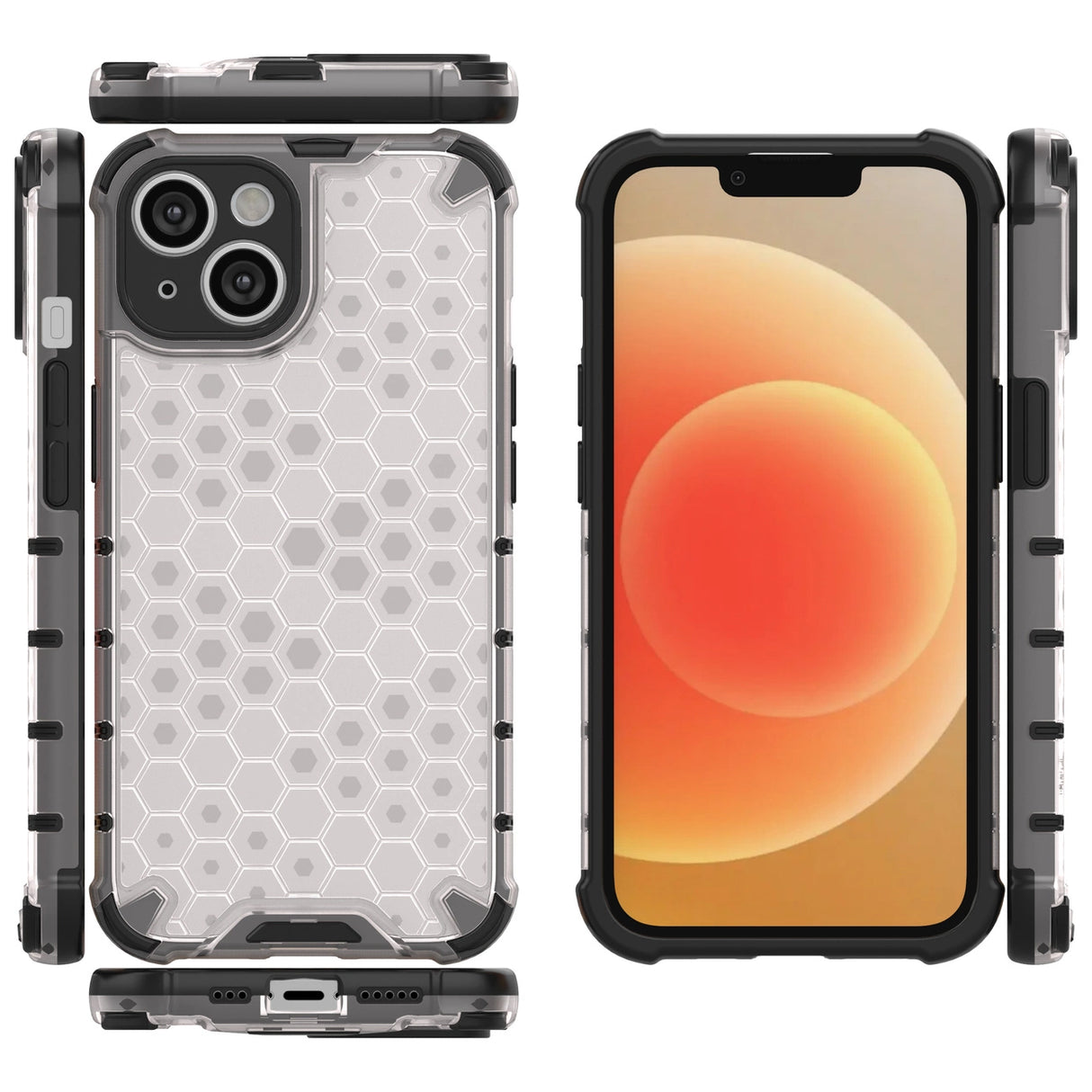 Honeycomb case til iPhone 14 Plus pansret hybrid cover blå