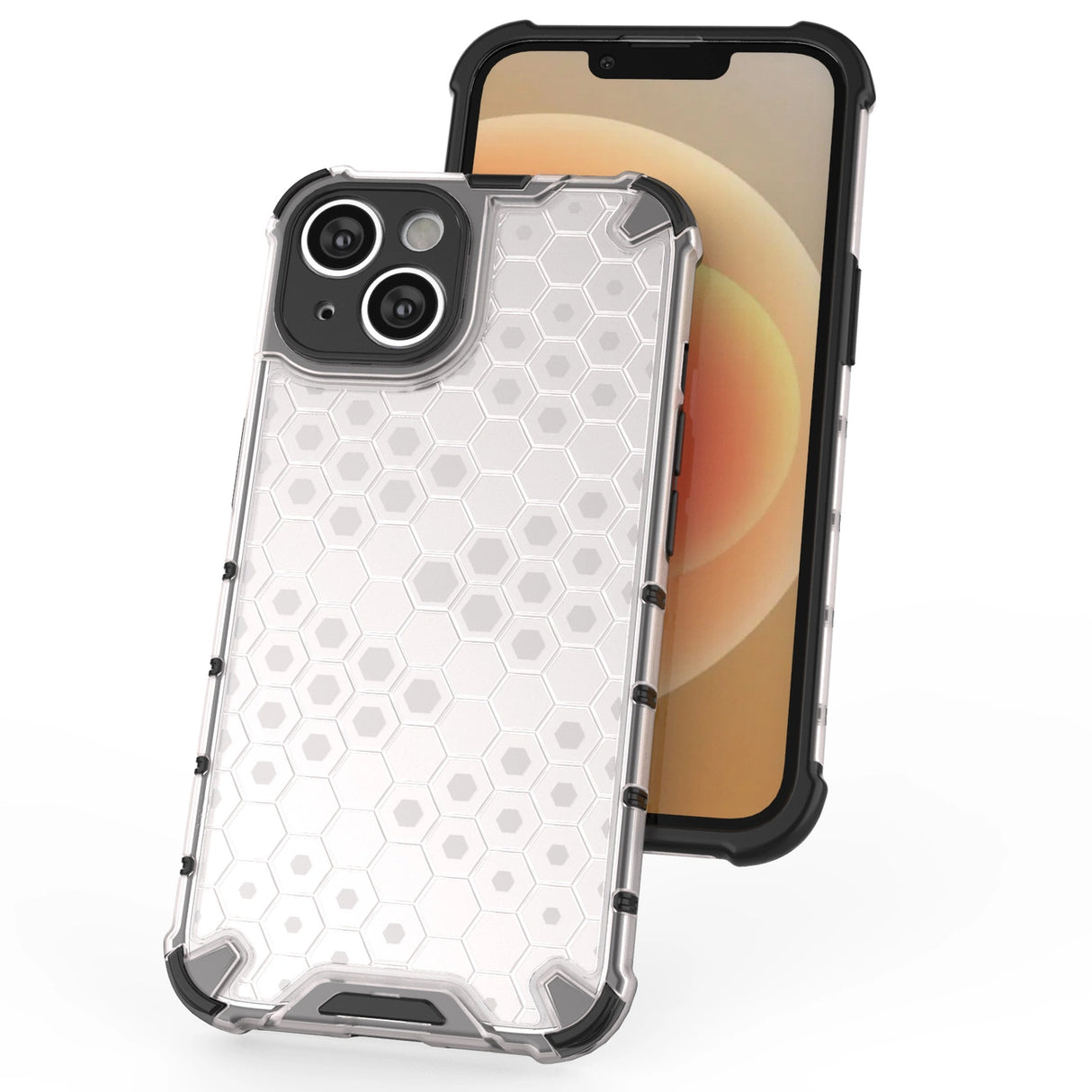 Honeycomb case til iPhone 14 Plus pansret hybrid cover gennemsigtigt