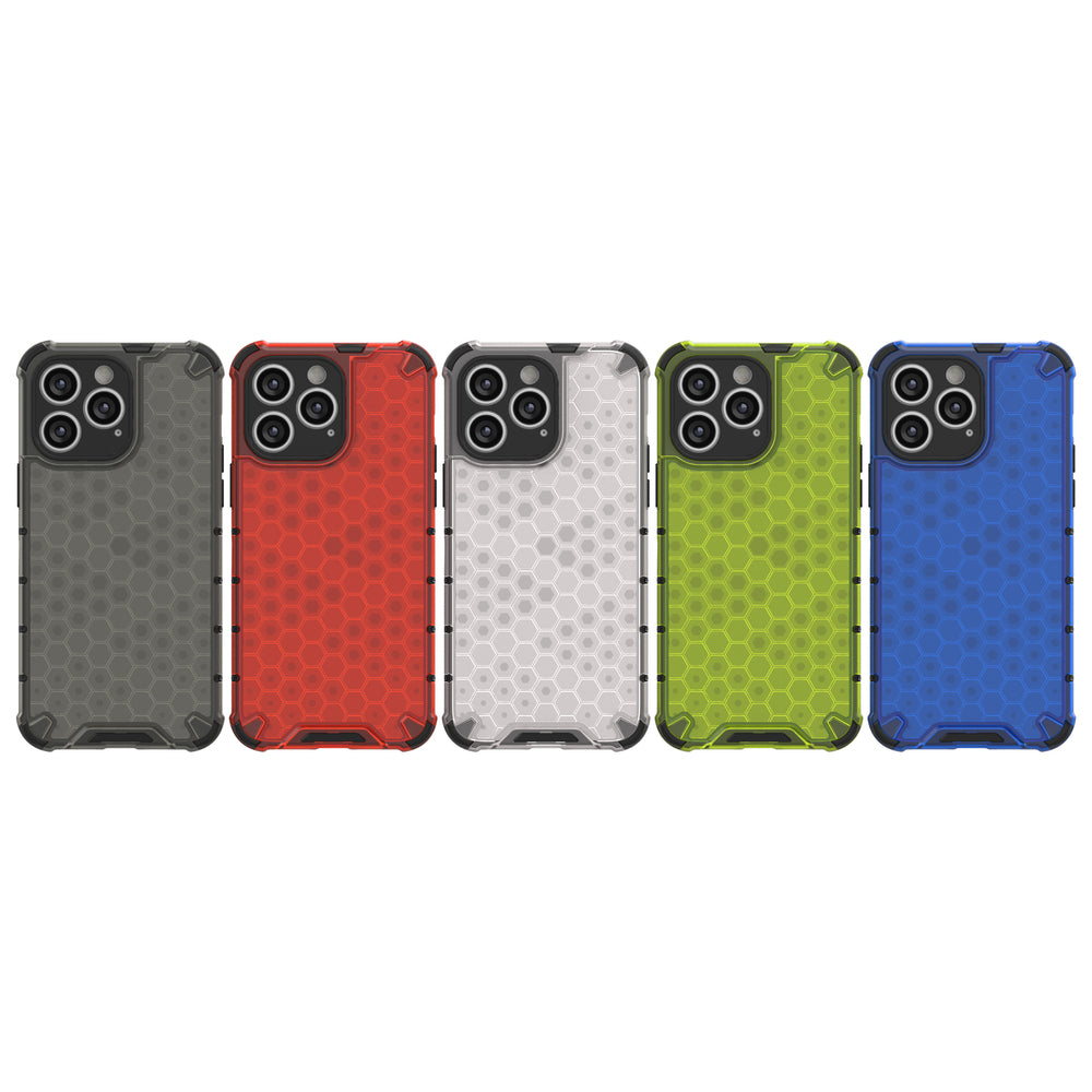 Honeycomb case til iPhone 14 Pro pansret hybrid cover sort