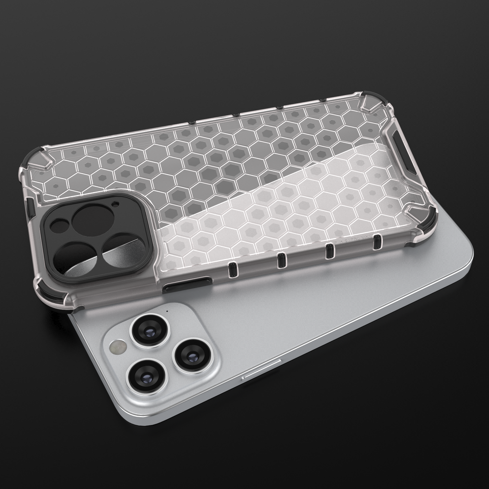 Honeycomb case til iPhone 14 Pro pansret hybrid cover sort