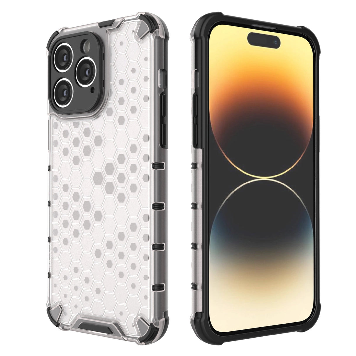 Honeycomb case til iPhone 14 Pro pansret hybrid cover gennemsigtigt