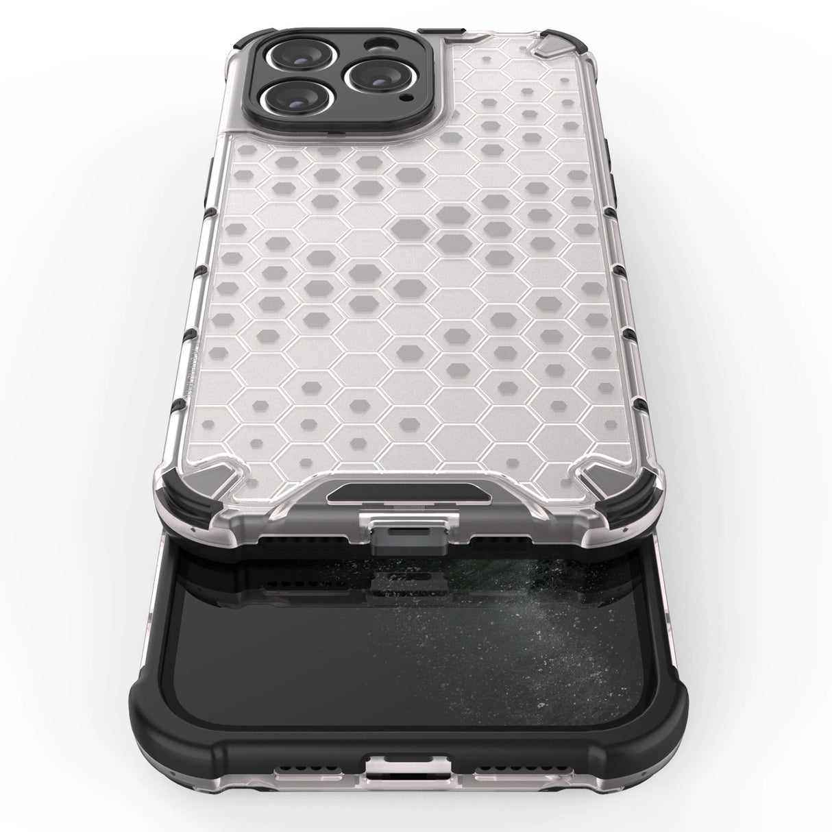 Honeycomb case til iPhone 14 Pro Max pansret hybrid cover gennemsigtigt