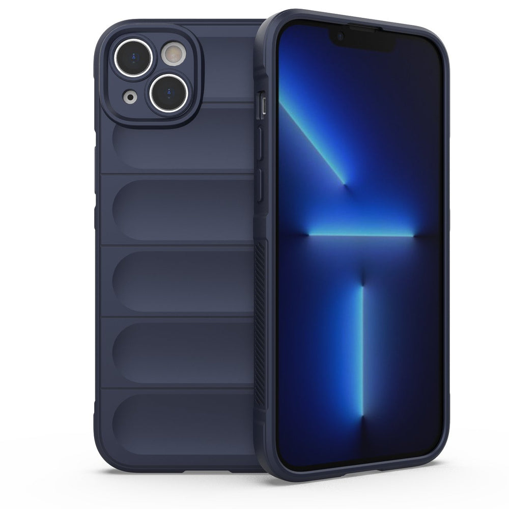 Magic Shield Case Case til iPhone 14 Plus fleksibelt pansret mørkblå omslag