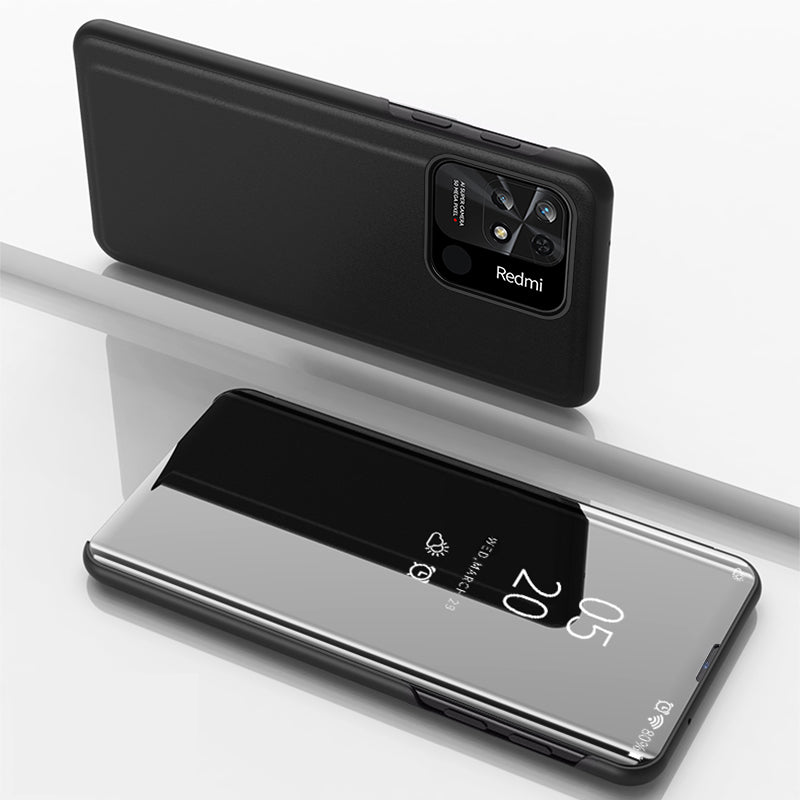 Clear View Case cover til Xiaomi Redmi 10C cover med en flap sort