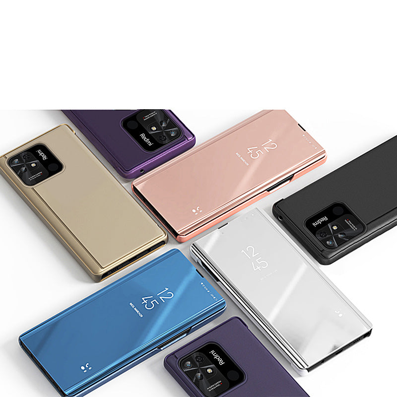 Clear View Case cover til Xiaomi Redmi 10C cover med en flap sort