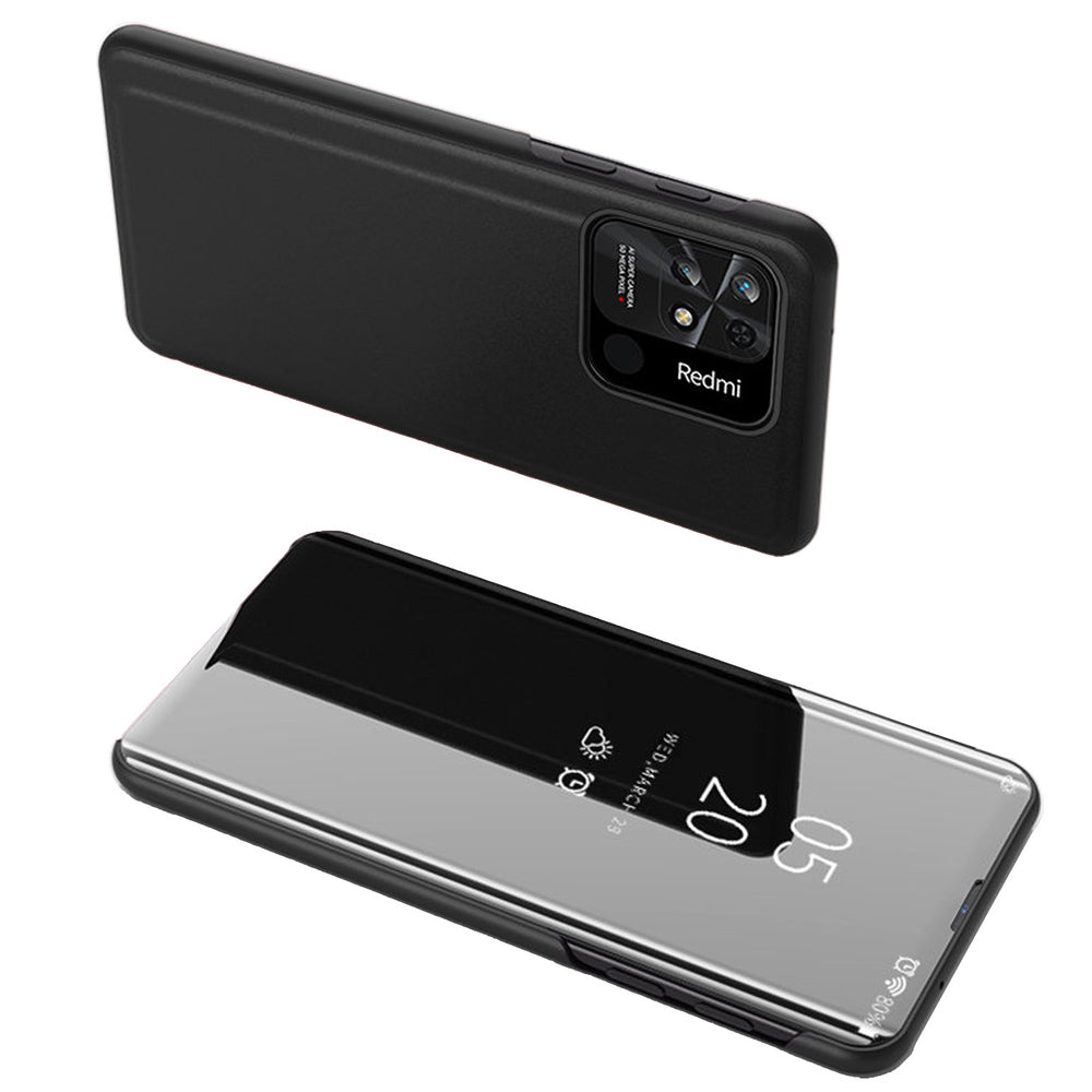 Clear View Case cover til Xiaomi Redmi 10C cover med en flap sort