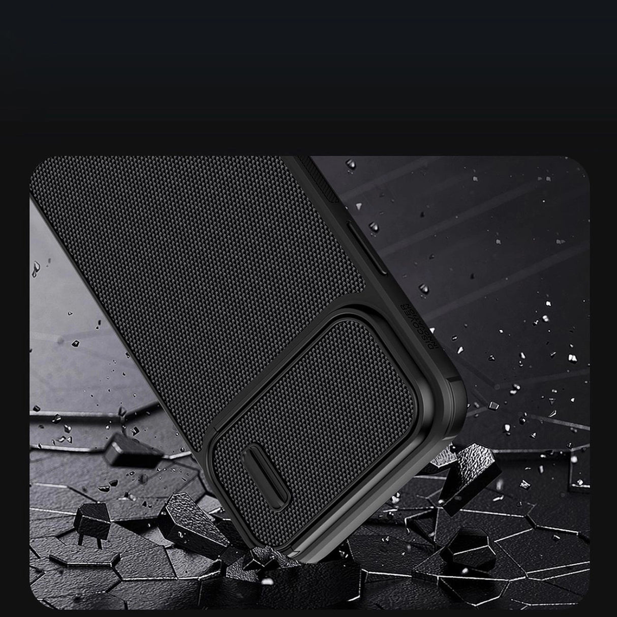 Nillkin Textured S Case til iPhone 14, pansret cover med kamera cover, sort