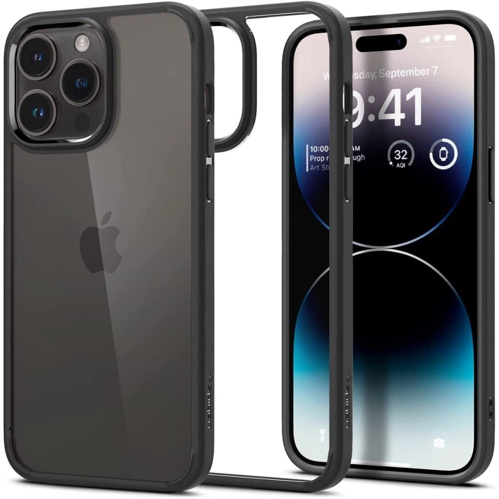 Spigen Ultra Hybrid iPhone 14 Pro Case - Matte sort