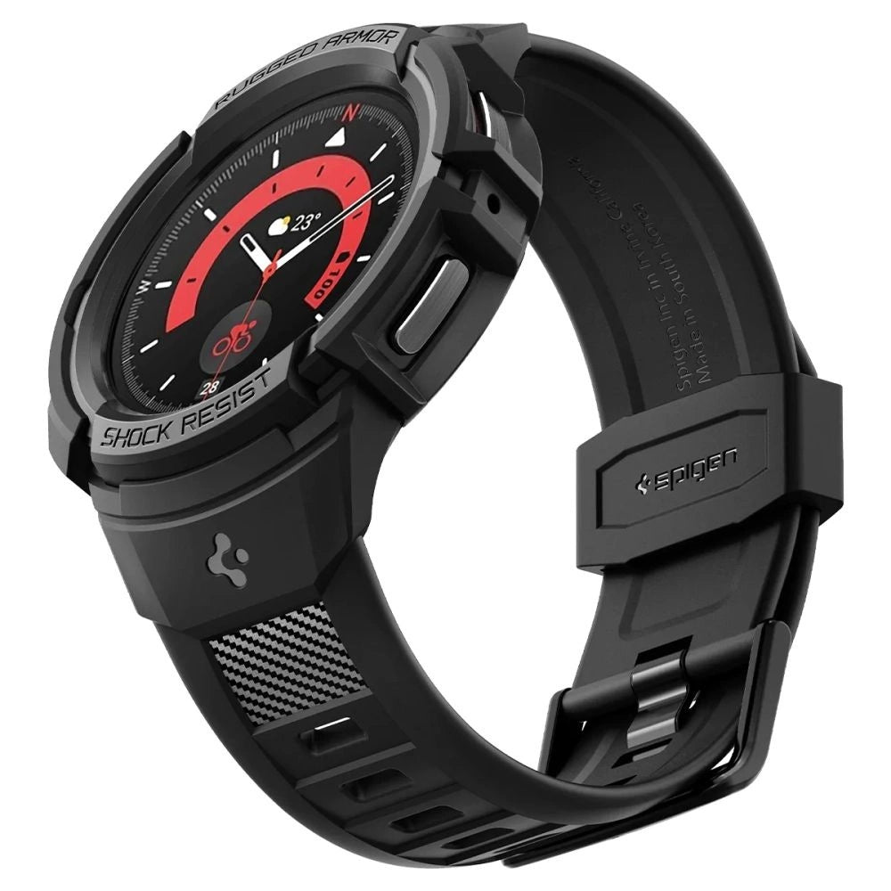 Spigen Rugged Armor Pro Case med rem til Samsung Galaxy Watch 5 Pro (45 mm) - sort