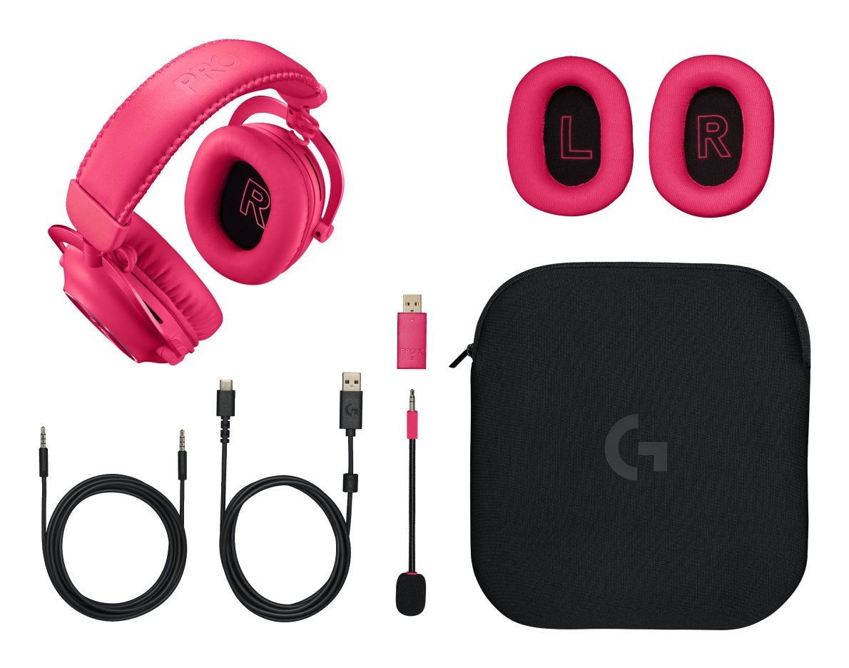 Logitech G Pro X 2 LIGHTSPEED trådløst headset, pink