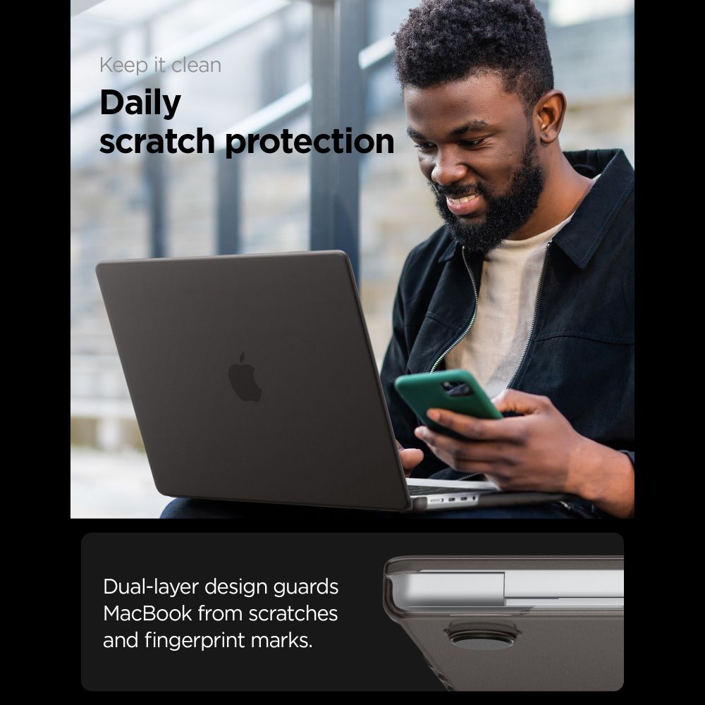 Spigen Airskin Macbook Pro 14 M1 M5 Pro / M5 Pro Max 2021 2026 Frost Sort