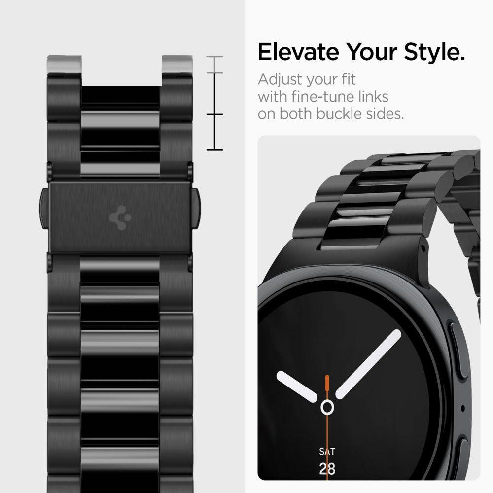 Spigen Modern Fit 316 L Remmen Til Samsung Galaxy Watch 8 / 9 / Classic (40 / 44 / 46 Mm) Sort