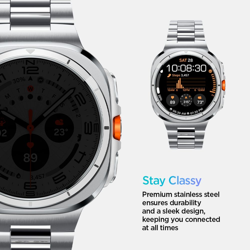 Spigen Modern Fit Band Samsung Galaxy Watch Ultra 1 / 2 2024 2026 (47 Mm) Sølv