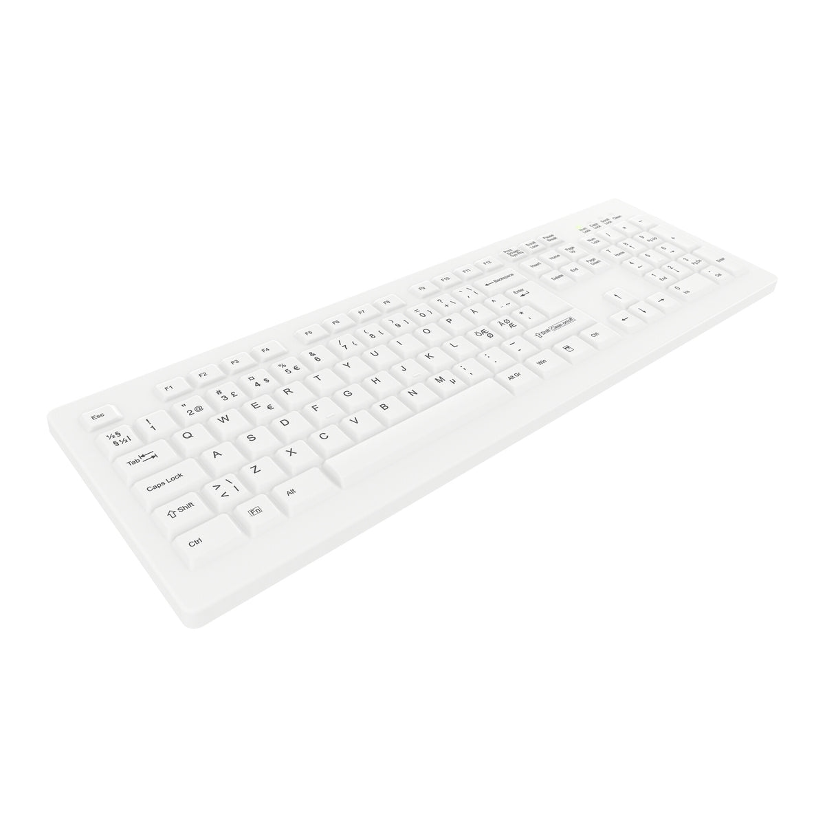 Contour Design Active Key Contour ClassicClean medicinsk tastatur med aftageligt cover, fuld størrelse, trådløst, hvidt, PN C8100