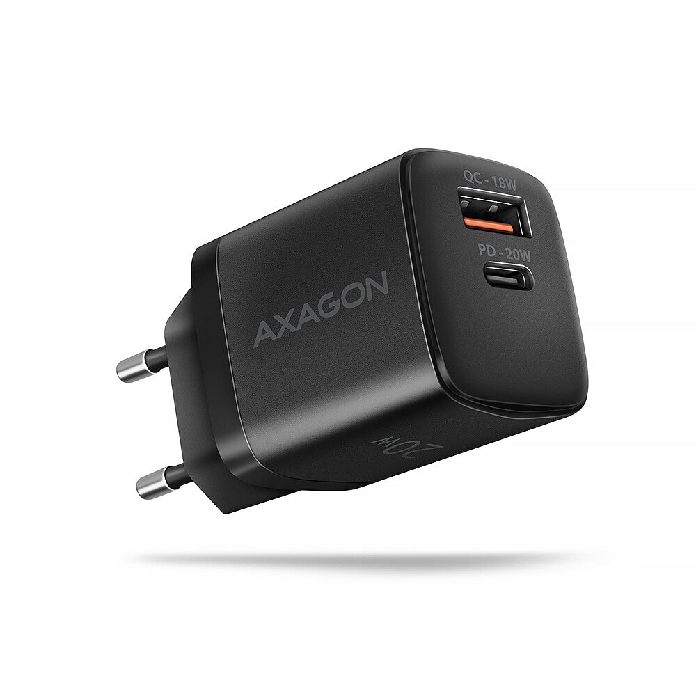 Axagon ACU-PQ20 wall charger QC3.0/AFC/FCP+ PD type-C 20 W - schwarz - USB Typ C Mobiltelefon, Smartphone, SmartWatch, Tablet, Universel Sort Vekselstrøm Hurtig opladning Indendørs