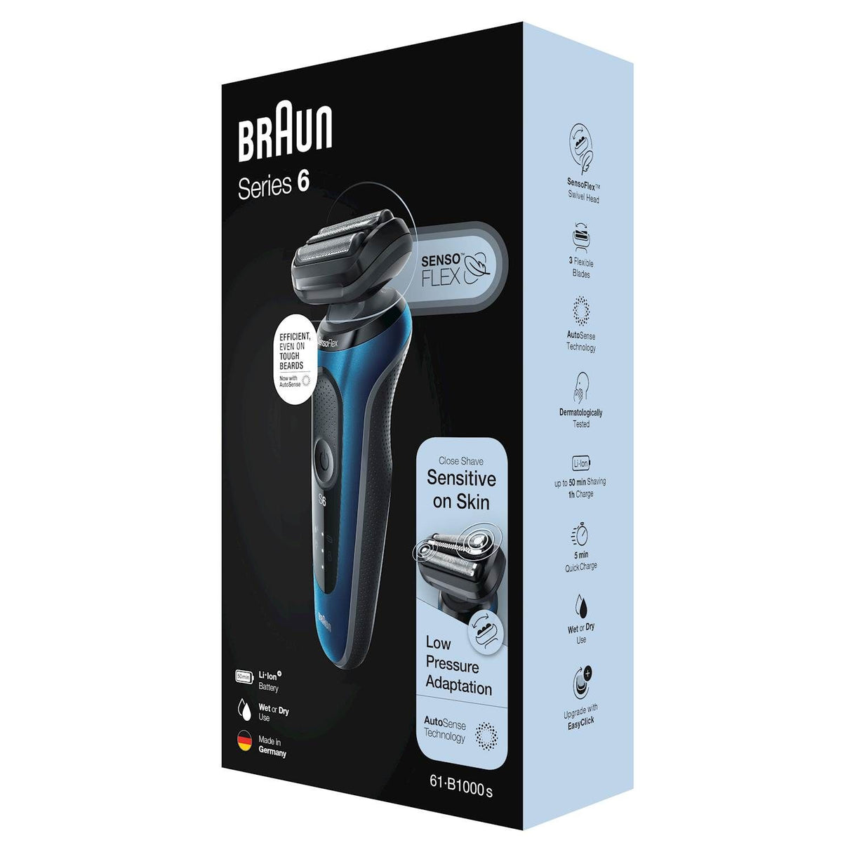 Braun Barbermaskine Shaver 61-B1000s Blue