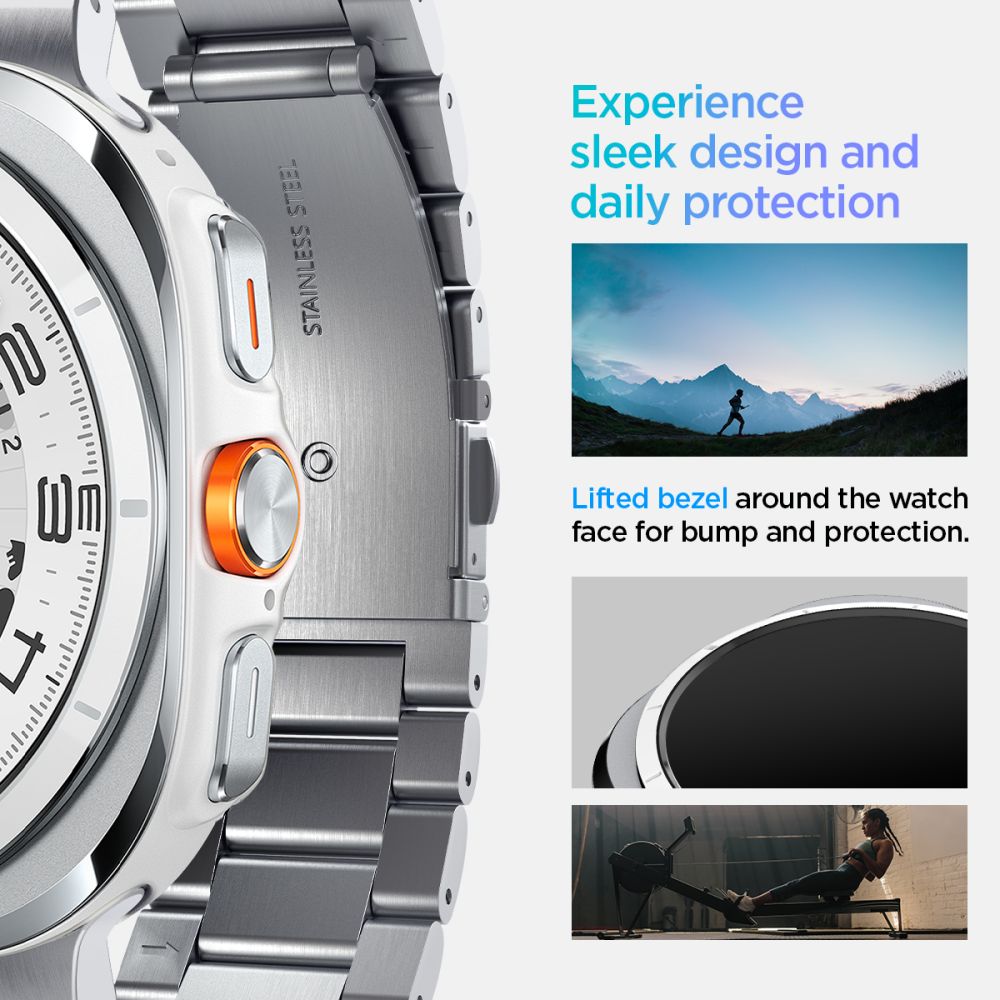 Spigen Modern Fit Band Samsung Galaxy Watch Ultra 1 / 2 2024 2026 (47 Mm) Sølv