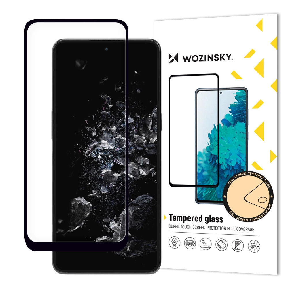 Wozinsky Full Glue Tempered Glass Full Screen Tempered Glass til OnePlus 10T / OnePlus Ace Pro 9H Full Screen med sort ramme