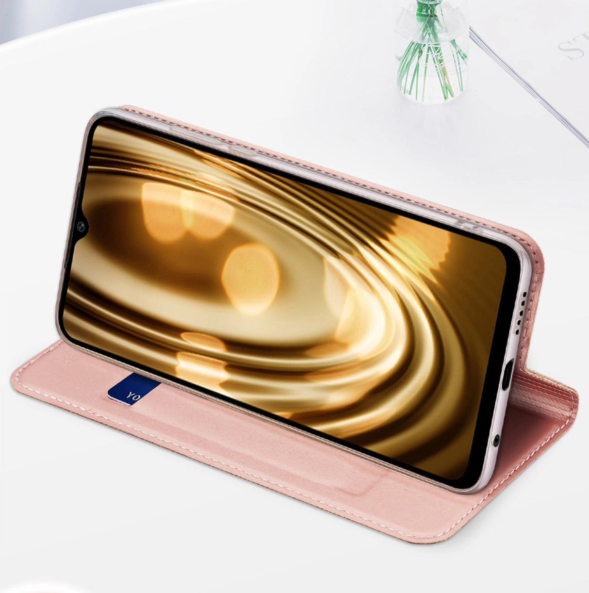 Dux Ducis Skin Pro case for Oppo Reno 8 Pro flip cover card wallet stand blue