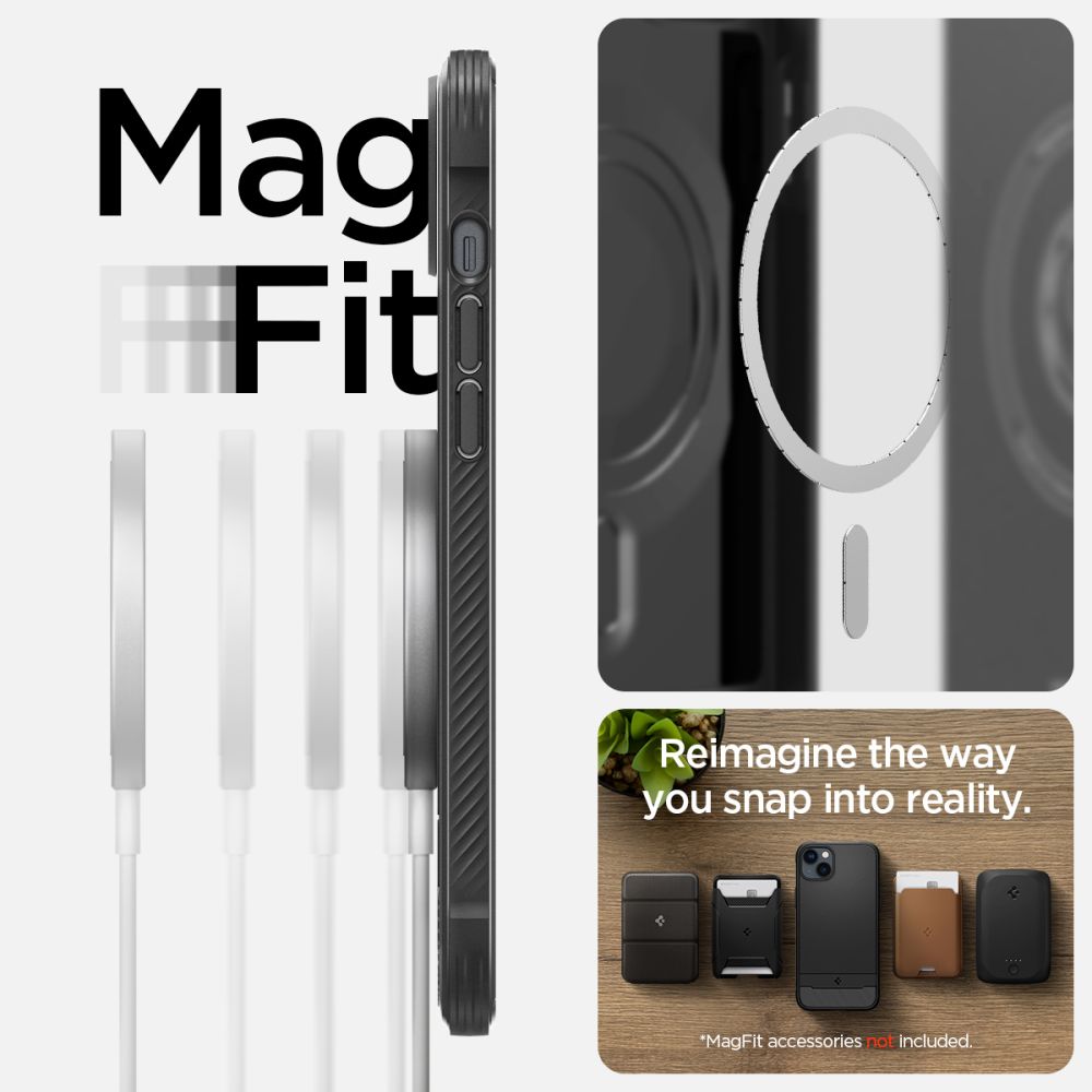 Spigen Rugged Armor Mag Case med MagSafe til iPhone 14 - Matte Black