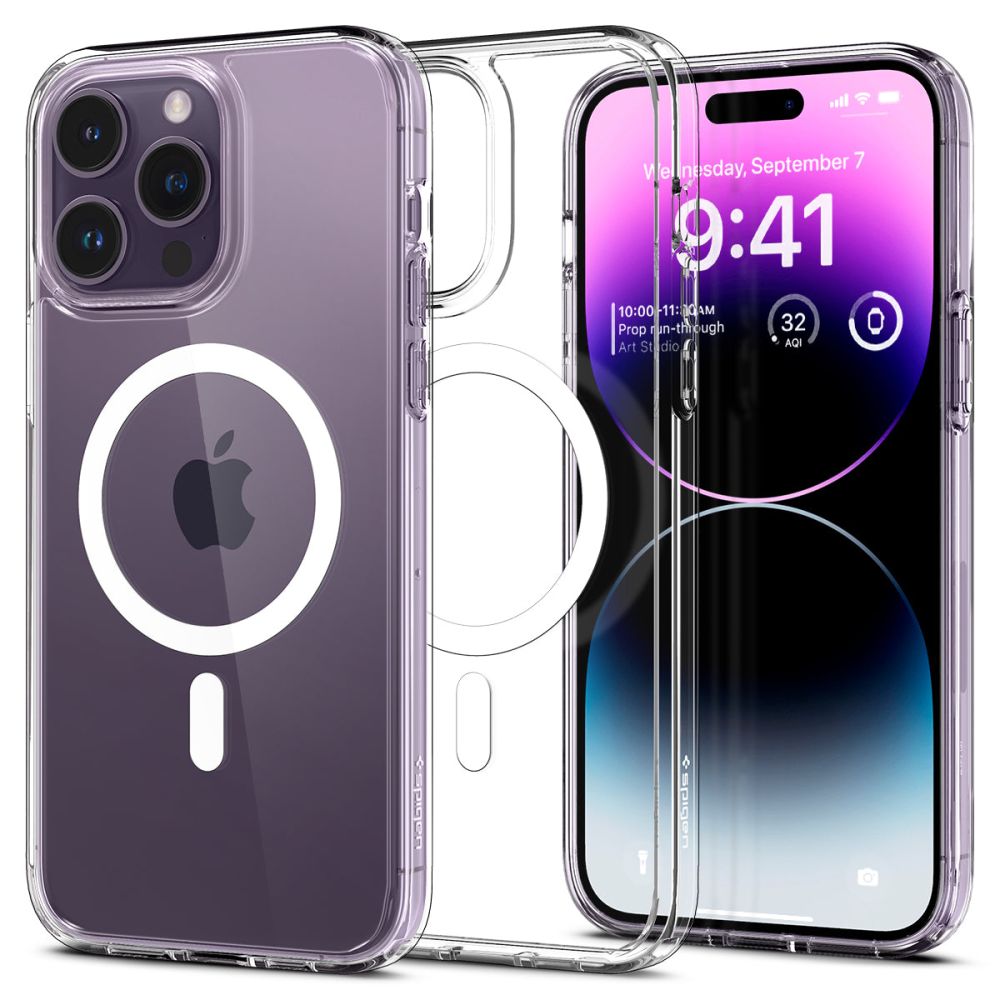 Spigen Ultra Hybrid Mag Case med MagSafe til iPhone 14 Pro - Clear/White