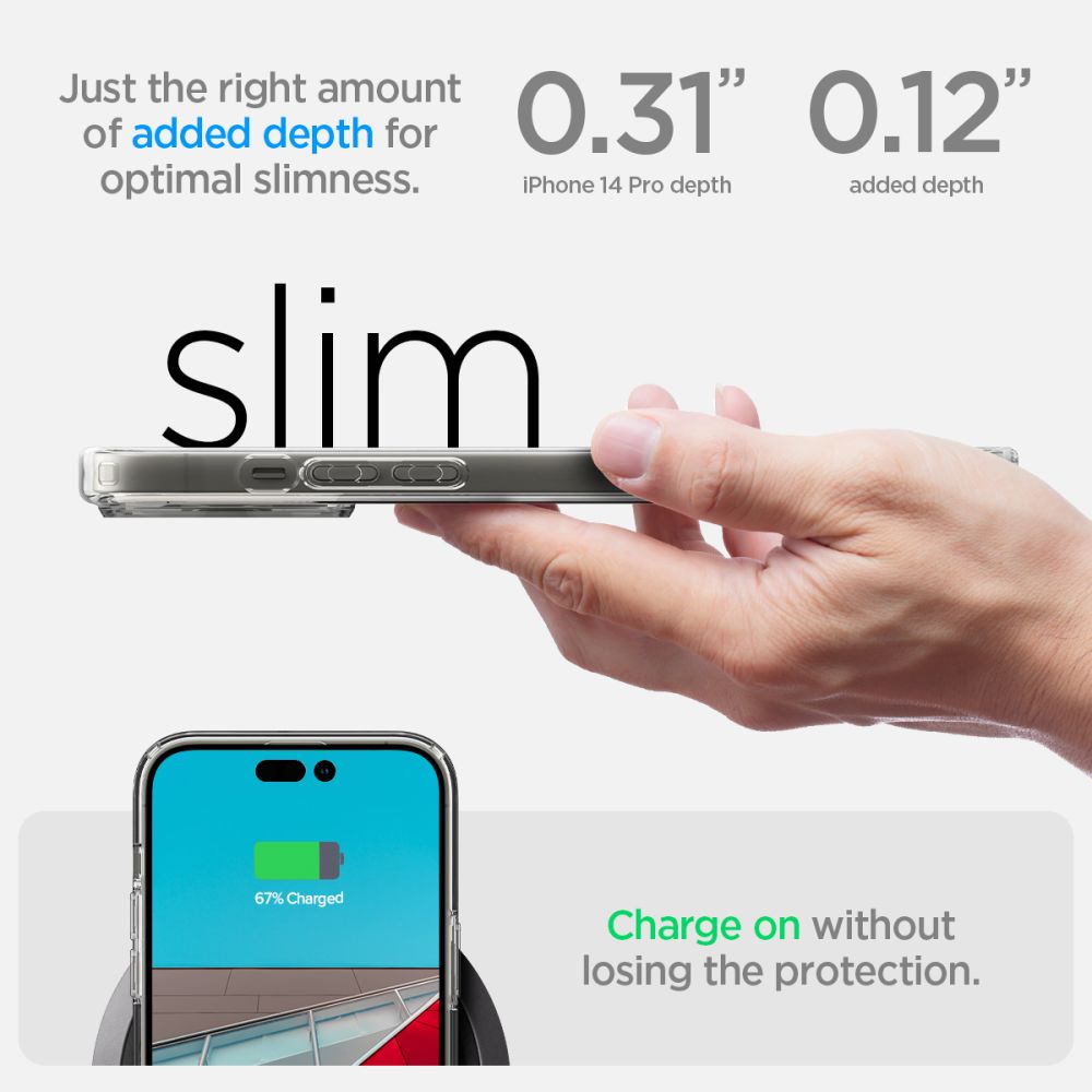 Spigen Ultra Hybrid Mag Case med MagSafe til iPhone 14 Pro - Clear/White