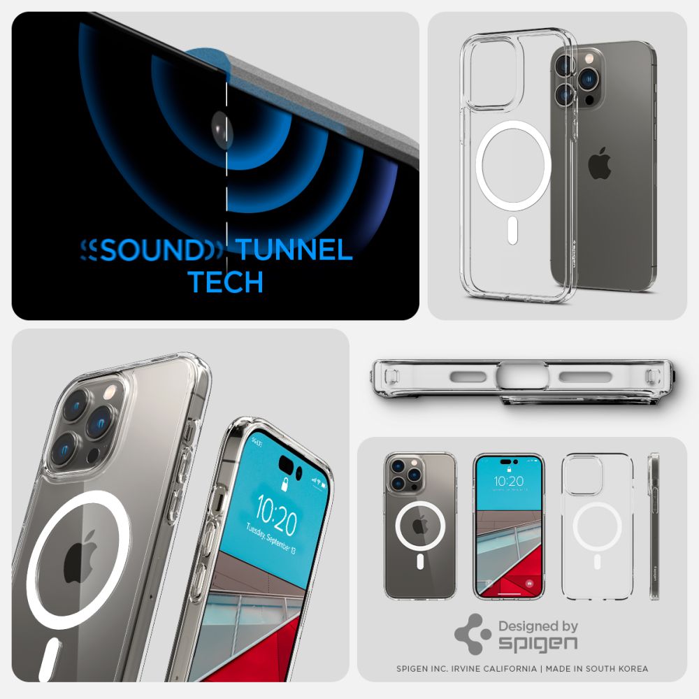 Spigen Ultra Hybrid Mag Case med MagSafe til iPhone 14 Pro - Clear/White
