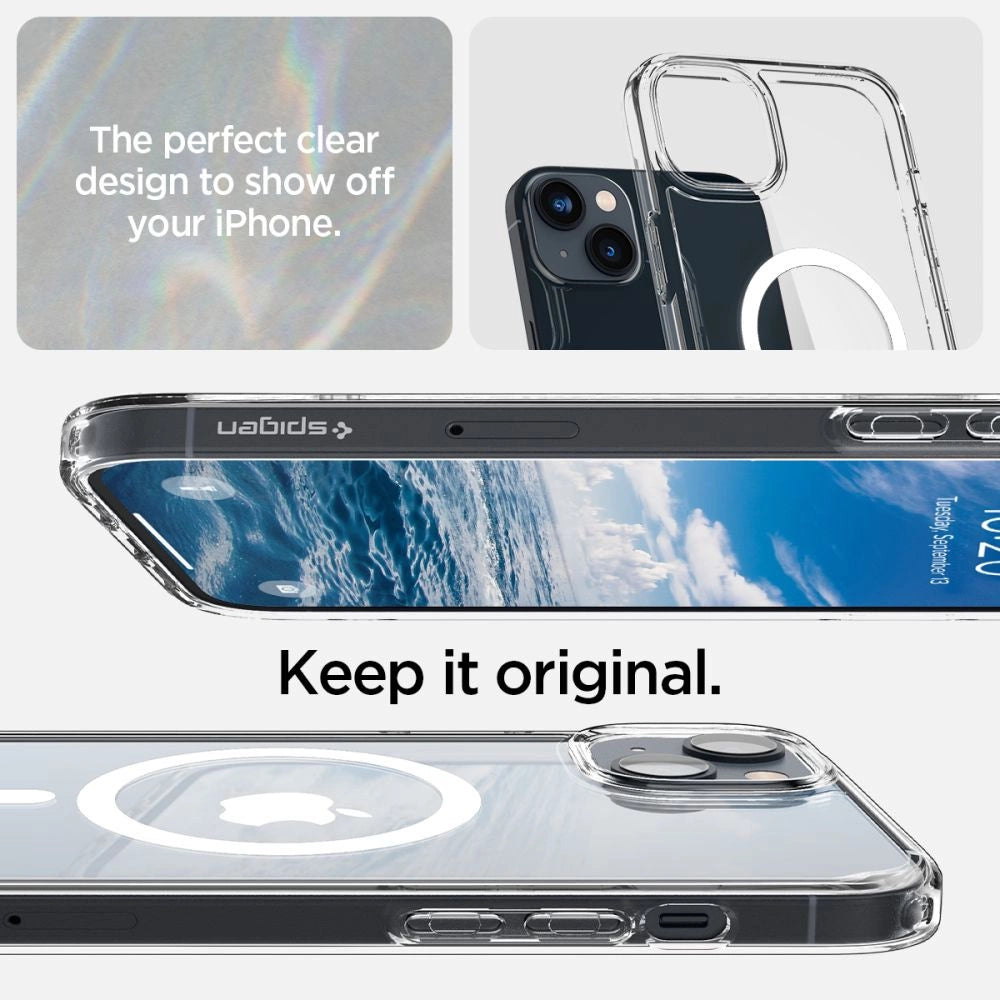 Spigen Ultra Hybrid Mag Case med MagSafe til iPhone 14 - Clear/White