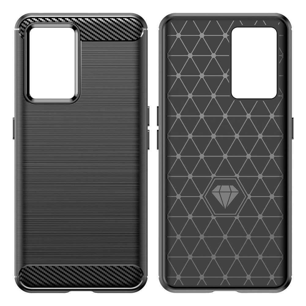 Carbon Case til Realme GT Neo 3 fleksibelt silikon carbon cover sort