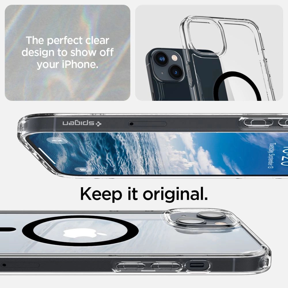 Spigen Ultra Hybrid Mag Case med MagSafe til iPhone 14 Plus - klar sort